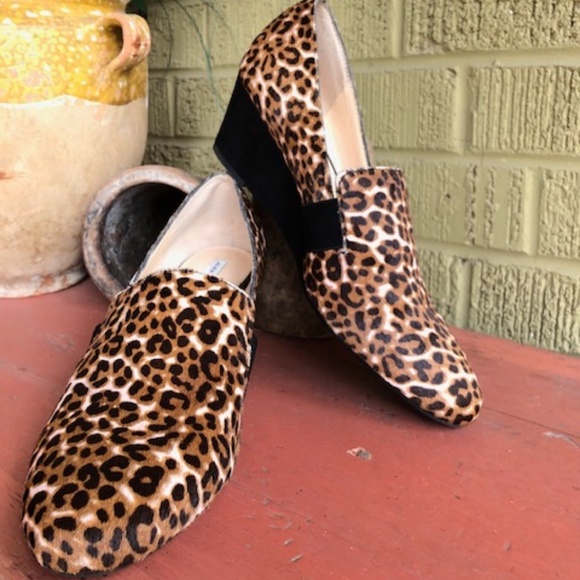 Women's Alex Marie, Cowhide Leather, Leopard Wedge Shoes 9M - Picture 3 of 10